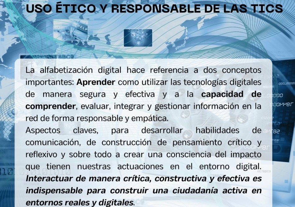 Alfabetización Digital, Uso ético y responsabilidad de las TICS
